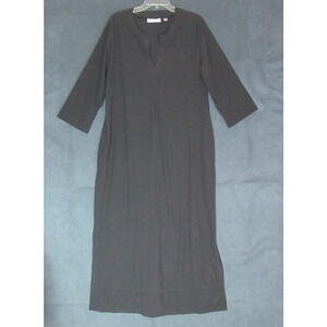 Coolibar Beach Coverup Dress Womens XL Black Maxi UV Sun Protection Lightweight